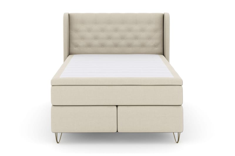 Komplett Sengepakke Choice No 4 140x200 Fast/Medium - Beige|V-formede Metallben - Møbler - Senger - Kontinentalsenger