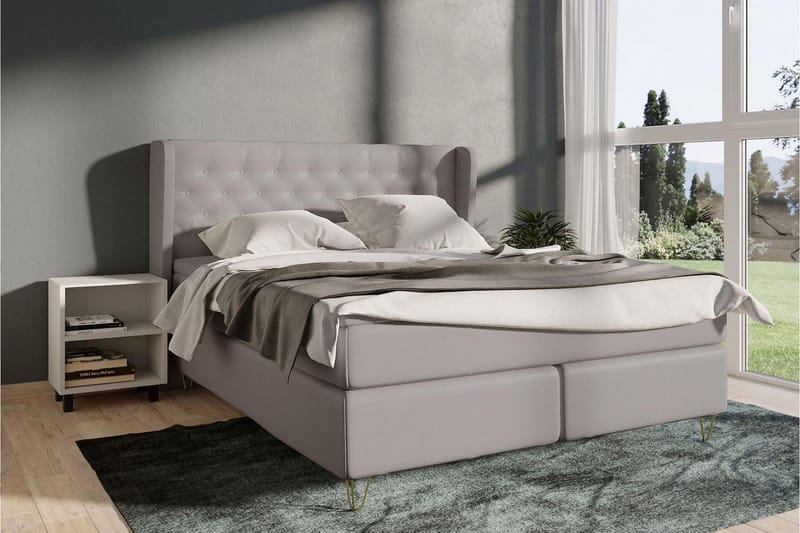Komplett Sengepakke Choice No 4 140x200 Fast/Medium - Blå|V-formede Metallben - Møbler - Senger - Kontinentalsenger