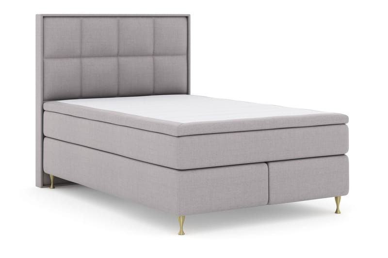 Komplett Sengepakke Choice No 4 140x200 Fast/Medium - Lysegrå|Gullben - Kontinentalsenger - Komplett sengepakke