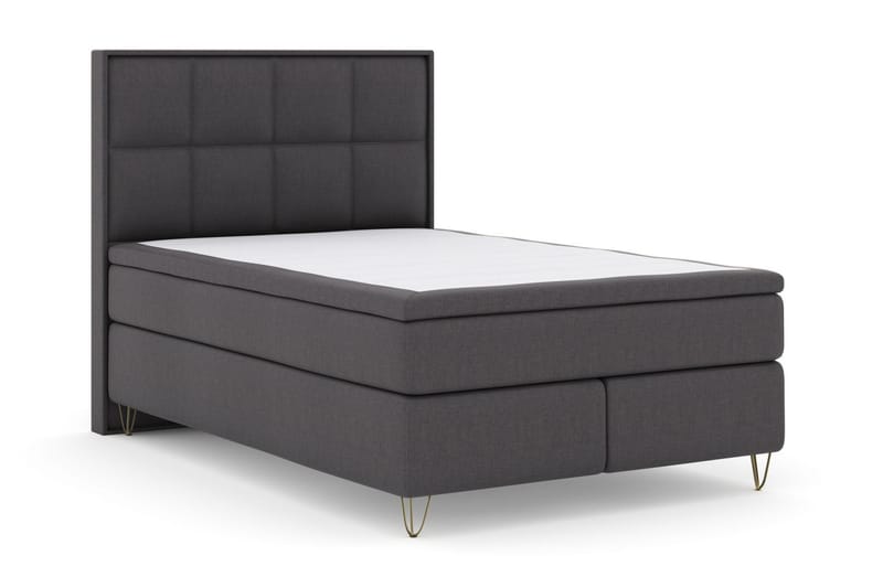Komplett Sengepakke Choice No 4 140x200 Fast/Medium - Mørkegrå|V-formede Metallben - Møbler - Senger - Kontinentalsenger