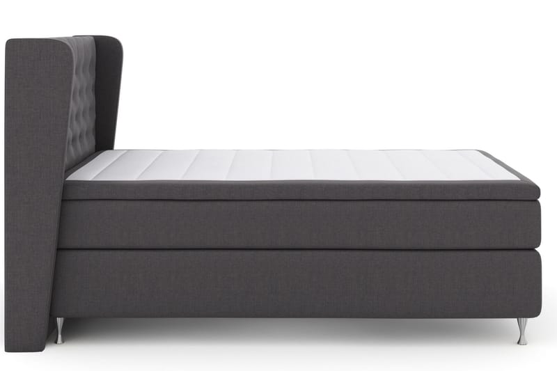 Komplett Sengepakke Choice No 4 140x200 Medium - Mørkegrå|Sølvben - Kontinentalsenger - Komplett sengepakke