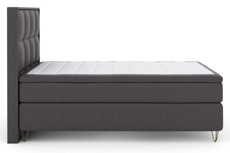 Komplett Sengepakke Choice No 4 140x200 Medium - Mørkegrå|V-formede Metallben - Kontinentalsenger - Komplett sengepakke