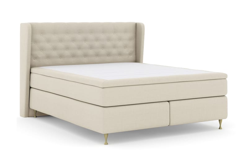 Komplett Sengepakke Choice No 4 160x200 Fast - Beige|Gullben - Møbler - Senger - Kontinentalsenger