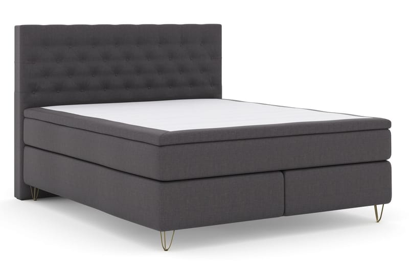 Komplett Sengepakke Choice No 4 160x200 Fast - Mørkegrå|V-formede Metallben - Møbler - Senger - Kontinentalsenger