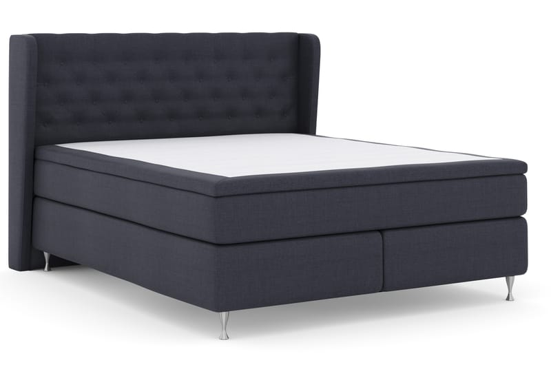 Komplett Sengepakke Choice No 4 180x200 Fast - Blå|Sølvben - Møbler - Senger - Kontinentalsenger