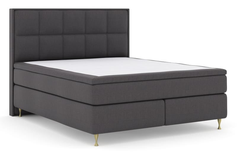 Komplett Sengepakke Choice No 4 180x200 Fast - Mørkegrå|Gullben - Møbler - Senger - Kontinentalsenger