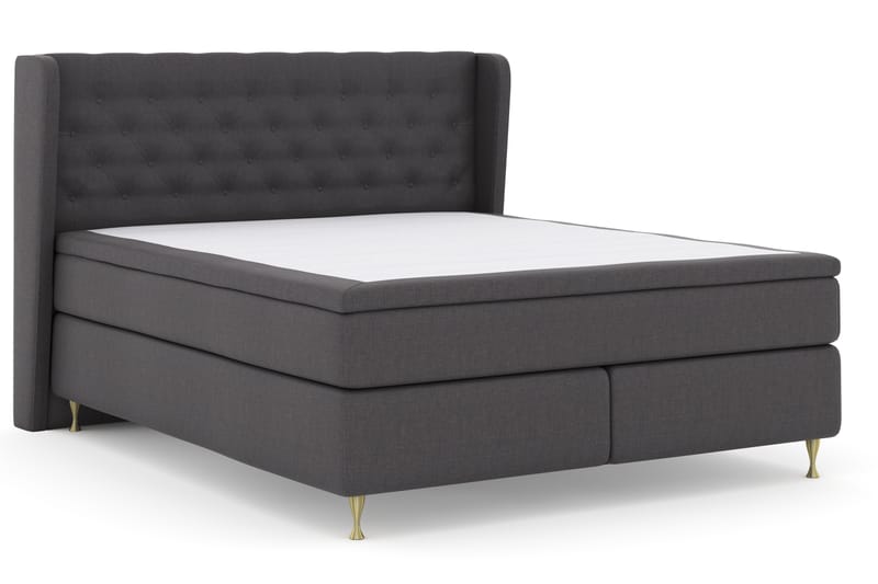 Komplett Sengepakke Choice No 4 180x200 Fast - Mørkegrå|Gullben - Møbler - Senger - Kontinentalsenger