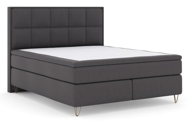 Komplett Sengepakke Choice No 4 180x200 Fast - Mørkegrå|V-formede Metallben - Møbler - Senger - Kontinentalsenger