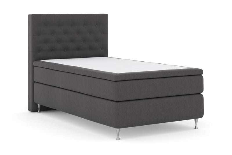 Komplett Sengepakke Choice No 5 120x200 Fast Watergel - Mørkegrå|Sølvben - Møbler - Senger - Kontinentalsenger