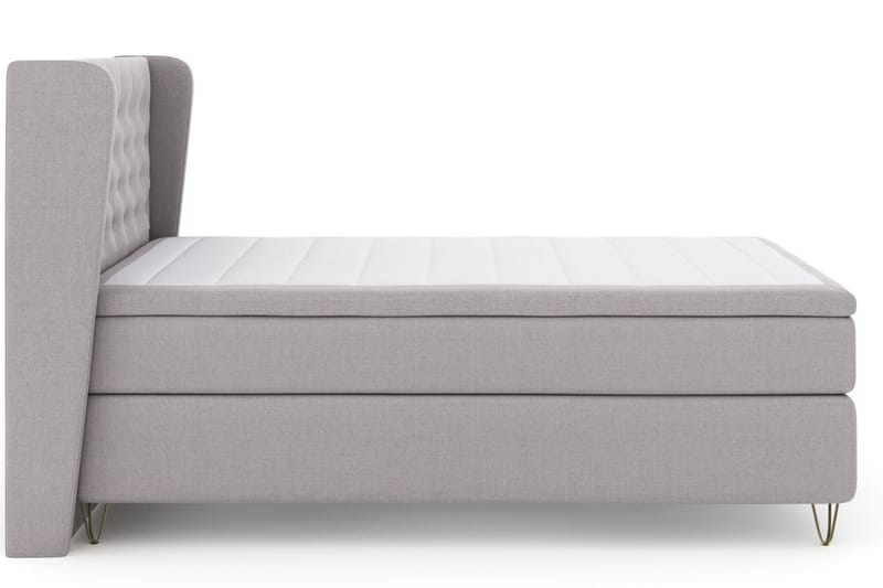 Komplett Sengepakke Choice No 5 140x200 Fast/Medium Lateks - Lysegrå|V-formede Metallben - Møbler - Senger - Kontinentalsenger