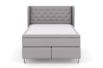 Komplett Sengepakke Choice No 5 140x200 Fast/Medium Lateks - Lysegrå|V-formede Metallben - Møbler - Senger - Kontinentalsenger