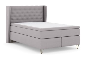 Komplett Sengepakke Choice No 5 140x200 Fast/Medium Lateks - Lysegrå|V-formede Metallben - Møbler - Senger - Kontinentalsenger