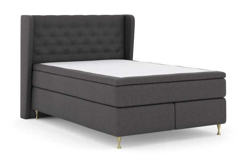 Komplett Sengepakke Choice No 5 140x200 Fast/Medium Lateks - Mørkegrå|Gullben - Møbler - Senger - Kontinentalsenger