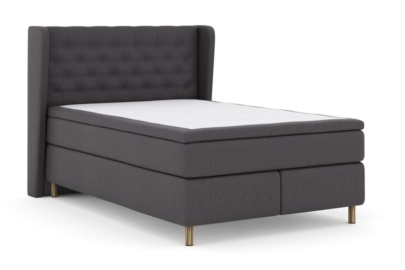 Komplett Sengepakke Choice No 5 140x200 Fast/Medium Lateks - Mørkegrå|Kobberben - Møbler - Senger - Kontinentalsenger