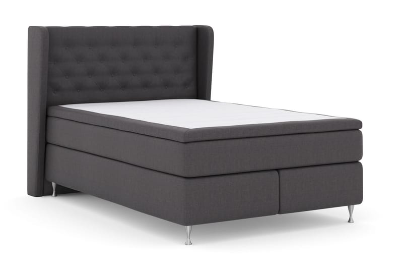 Komplett Sengepakke Choice No 5 140x200 Fast/Medium Lateks - Mørkegrå|Sølvben - Møbler - Senger - Kontinentalsenger