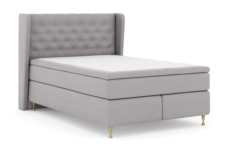 Komplett Sengepakke Choice No 5 140x200 Fast/Medium Watergel - Lysegrå|Gullben - Møbler - Senger - Kontinentalsenger