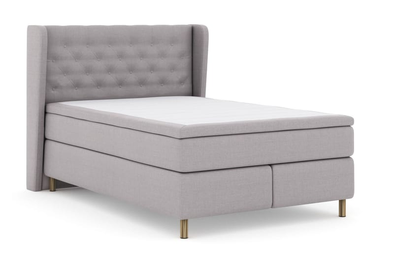 Komplett Sengepakke Choice No 5 140x200 Fast/Medium Watergel - Lysegrå|Kobberben - Møbler - Senger - Kontinentalsenger