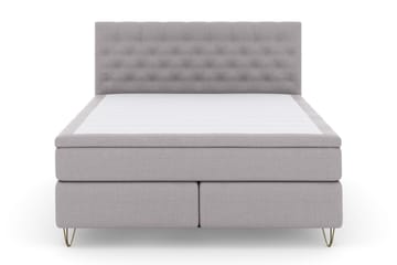 Komplett Sengepakke Choice No 5 210x210 Fast/Medium Lateks - Lysegrå|V-formede Metallben - Møbler - Senger - Kontinentalsenger