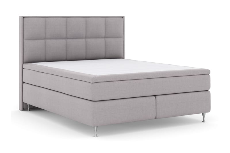 Komplett Sengepakke Choice No 5 210x210 Fast/Medium Watergel - Lysegrå|Sølvben - Møbler - Senger - Kontinentalsenger