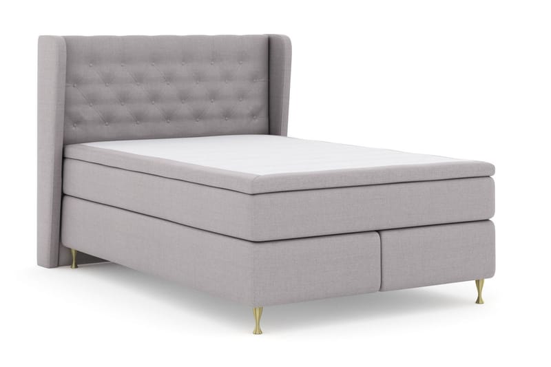 Komplett Sengepakke Choice No 6 140x200 Fast/Medium Watergel - Lysegrå|Gullben - Møbler - Senger - Kontinentalsenger