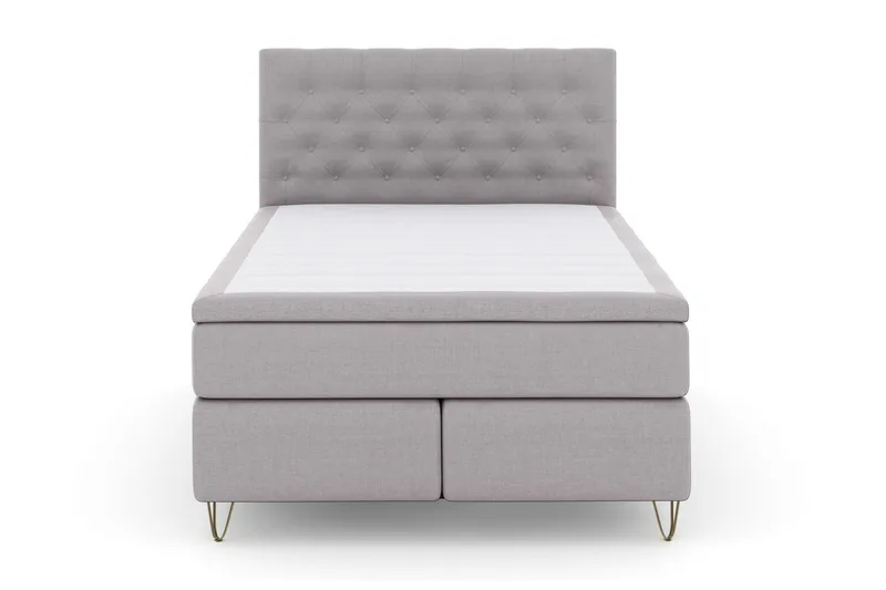 Komplett Sengepakke Choice No 6 140x200 Fast/Medium Watergel, Lysegrå|V-formede Metallben