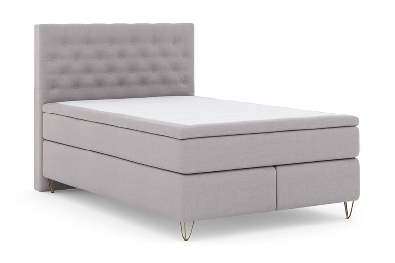 Komplett Sengepakke Choice No 6 140x200 Fast/Medium Watergel - Lysegrå|V-formede Metallben - Møbler - Senger - Enkeltsenger