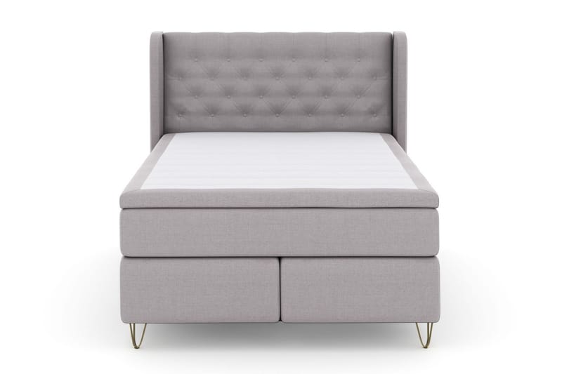 Komplett Sengepakke Choice No 6 140x200 Fast/Medium Watergel - Lysegrå|V-formede Metallben - Møbler - Senger - Kontinentalsenger