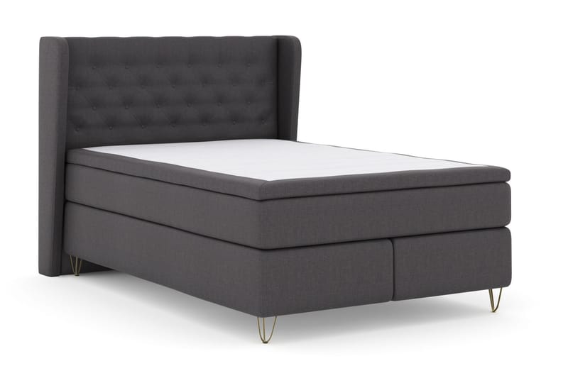 Komplett Sengepakke Choice No 6 140x200 Fast/Medium Watergel - Mørkegrå|V-formede Metallben - Møbler - Senger - Kontinentalsenger