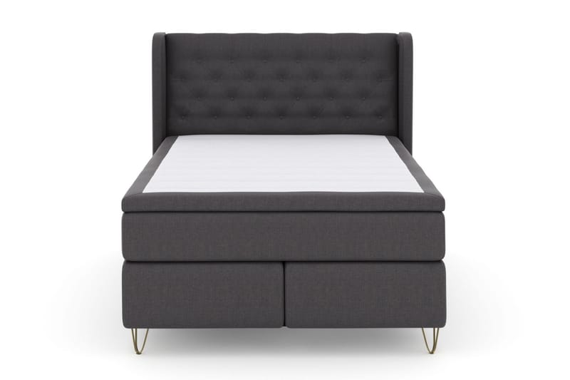 Komplett Sengepakke Choice No 6 140x200 Fast/Medium Watergel - Mørkegrå|V-formede Metallben - Møbler - Senger - Kontinentalsenger
