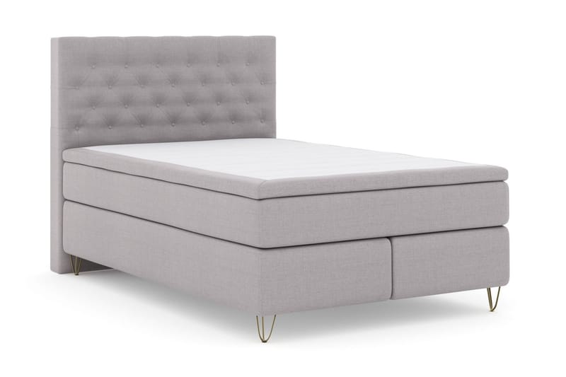 Komplett Sengepakke Choice No 6 140x200 F/M Memory/Pocket - Lysegrå|V-formede Metallben - Møbler - Senger - Kontinentalsenger