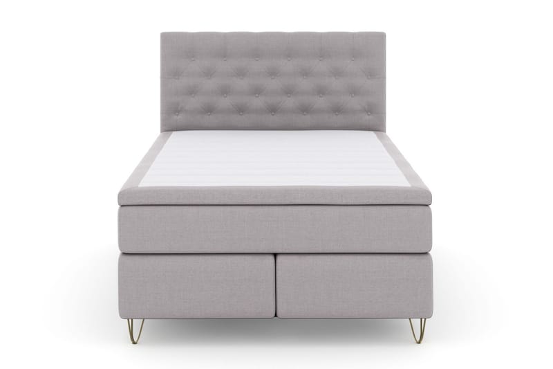 Komplett Sengepakke Choice No 6 140x200 F/M Memory/Pocket - Lysegrå|V-formede Metallben - Møbler - Senger - Kontinentalsenger