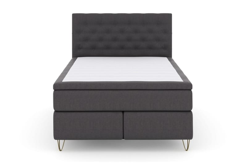 Komplett Sengepakke Choice No 6 140x200 F/M Memory/Pocket - Mørkegrå|V-formede Metallben - Møbler - Senger - Kontinentalsenger