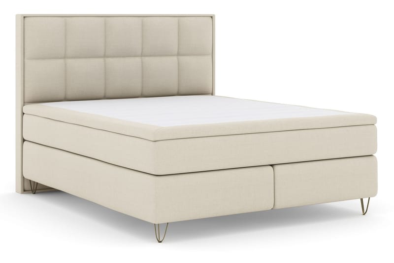 Komplett Sengepakke Choice No 6 180x200 Fast/Medium Watergel - Beige|V-formede Metallben - Møbler - Senger - Kontinentalsenger