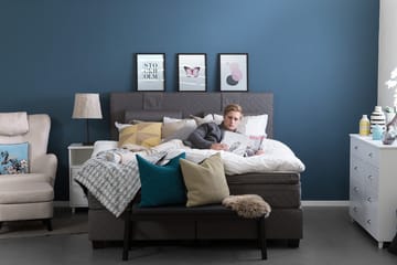 Komplett Sengepakke Diamond 180x200 cm Grå - Memory - Møbler - Senger - Kontinentalsenger