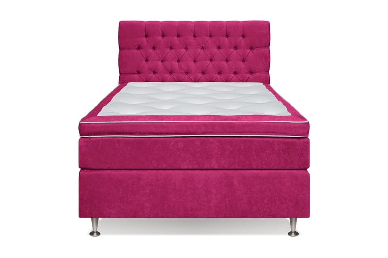 Komplett Sengepakke Estelle 120x200 cm - Rosa/Fløyel - Møbler - Senger - Kontinentalsenger