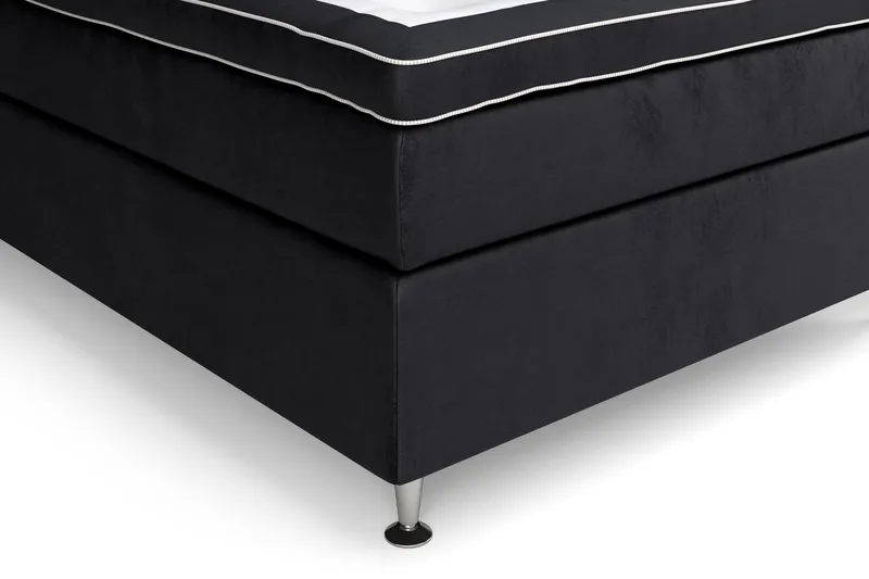 Komplett Sengepakke Estelle 140x200 cm - Svart/Fløyel - Møbler - Senger - Kontinentalsenger