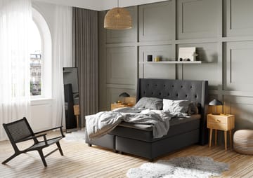 Komplett Sengepakke Langham 140x200 cm Grå - Grå|Svart - Møbler - Senger - Kontinentalsenger