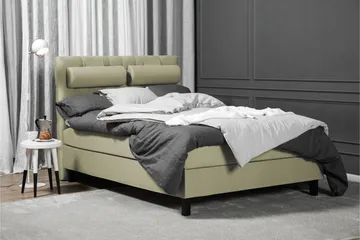 Komplett Sengepakke Lucky 140x200 Diamant Sengegavl Grønn - Lateks Nakkepute Liten - Møbler - Senger - Kontinentalsenger