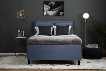 Komplett Sengepakke Lucky 140x200 Diamant Sengegavl Mørkebl - Polyeter Nakkepute Stor - Møbler - Senger - Kontinentalsenger