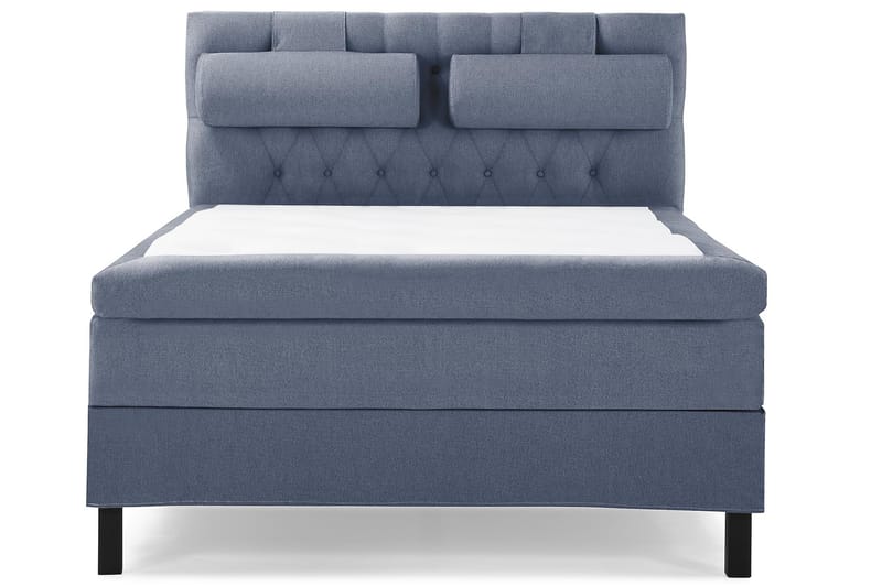 Komplett Sengepakke Lucky 140x200 Diamant Sengegavl Mørkebl, Polyeter Nakkepute Stor