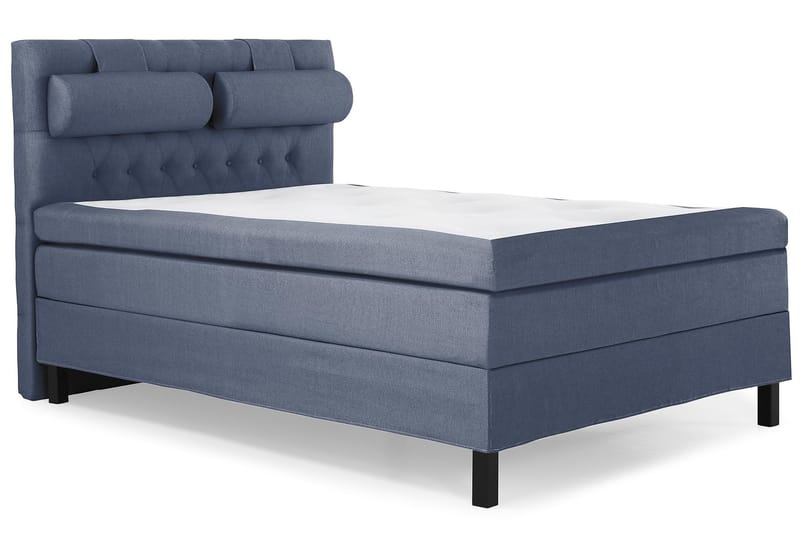 Komplett Sengepakke Lucky 140x200 Diamant Sengegavl Mørkebl - Polyeter Nakkepute Stor - Møbler - Senger - Kontinentalsenger