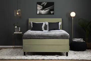 Komplett Sengepakke Lucky 140x200 Glatt Sengegavl Grønn - Skum Nakkepute Stor - Møbler - Senger - Kontinentalsenger