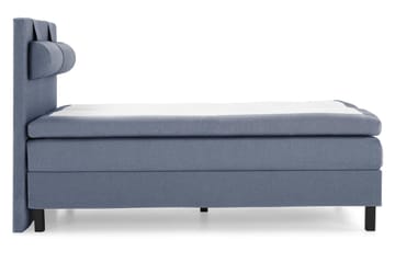 Komplett Sengepakke Lucky 140x200 Glatt Sengegavl Mørkeblå - Polyeter Nakkepute Stor - Møbler - Senger - Kontinentalsenger