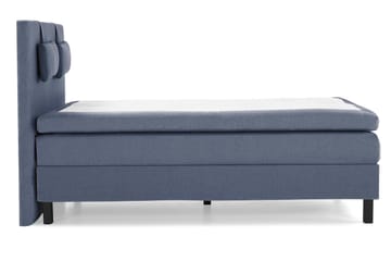 Komplett Sengepakke Lucky 140x200 Glatt Sengegavl Mørkeblå - Polyeter Nakkepute Liten - Møbler - Senger - Kontinentalsenger