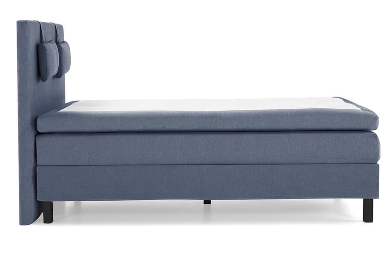 Komplett Sengepakke Lucky 140x200 Glatt Sengegavl Mørkeblå - Polyeter Nakkepute Liten - Møbler - Senger - Kontinentalsenger