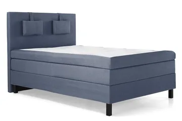 Komplett Sengepakke Lucky 140x200 Glatt Sengegavl Mørkeblå - Polyeter Nakkepute Liten - Møbler - Senger - Kontinentalsenger