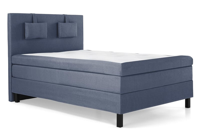 Komplett Sengepakke Lucky 140x200 Glatt Sengegavl Mørkeblå - Polyeter Nakkepute Liten - Møbler - Senger - Kontinentalsenger