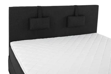 Komplett Sengepakke Lucky 160x200 Glatt Gavl Svart/Grå/PU - Skum Nakkepute Liten - Møbler - Senger - Kontinentalsenger