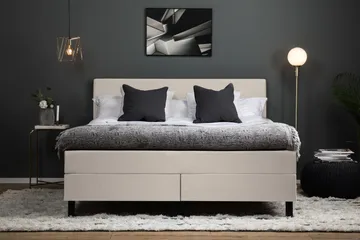 Komplett Sengepakke Lucky 160x200 Glatt Sengegavl Beige - Lateks - Møbler - Senger - Kontinentalsenger