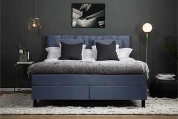 Komplett Sengepakke Lucky 180x200 Diamant Sengegavl Mørkebl - Memory Nakkepute Stor - Møbler - Senger - Kontinentalsenger